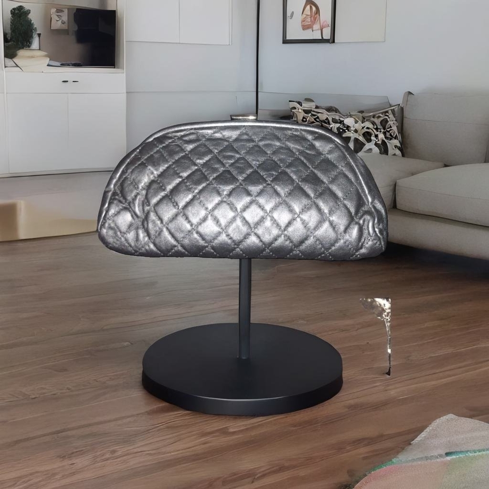 Vtg Chanel timeless clutch bag black